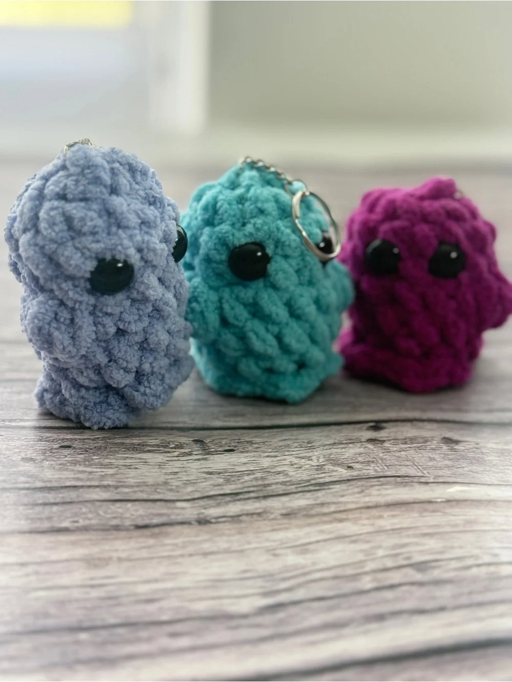 Handmade Lavender Crochet Ghost Keychain – 3”